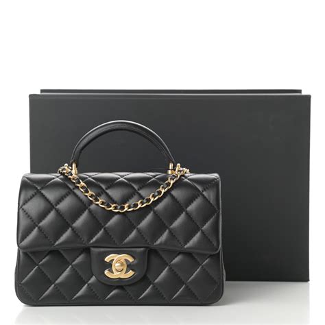 mini flap bag top handle chanel|Chanel rectangular mini top handle.